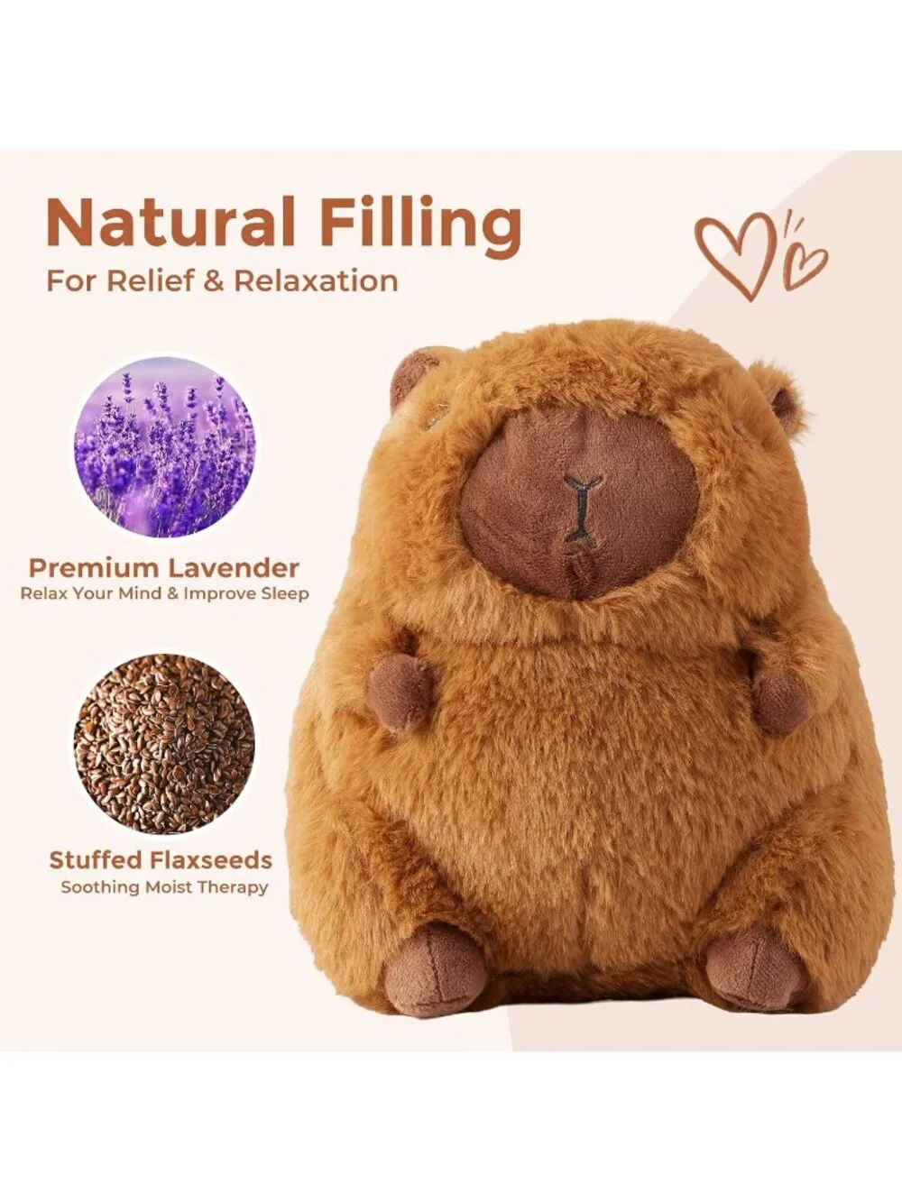 Capybara Weighted Plush Lavender Scented Microwavable Heating Pad Cozy Toy